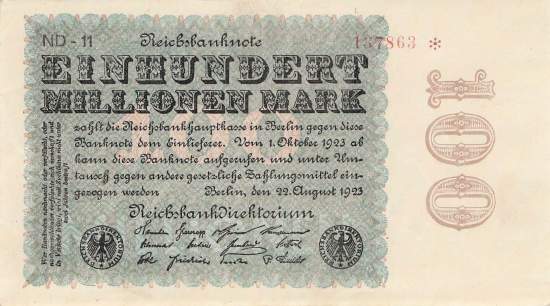 100 Millionen Mark 1923